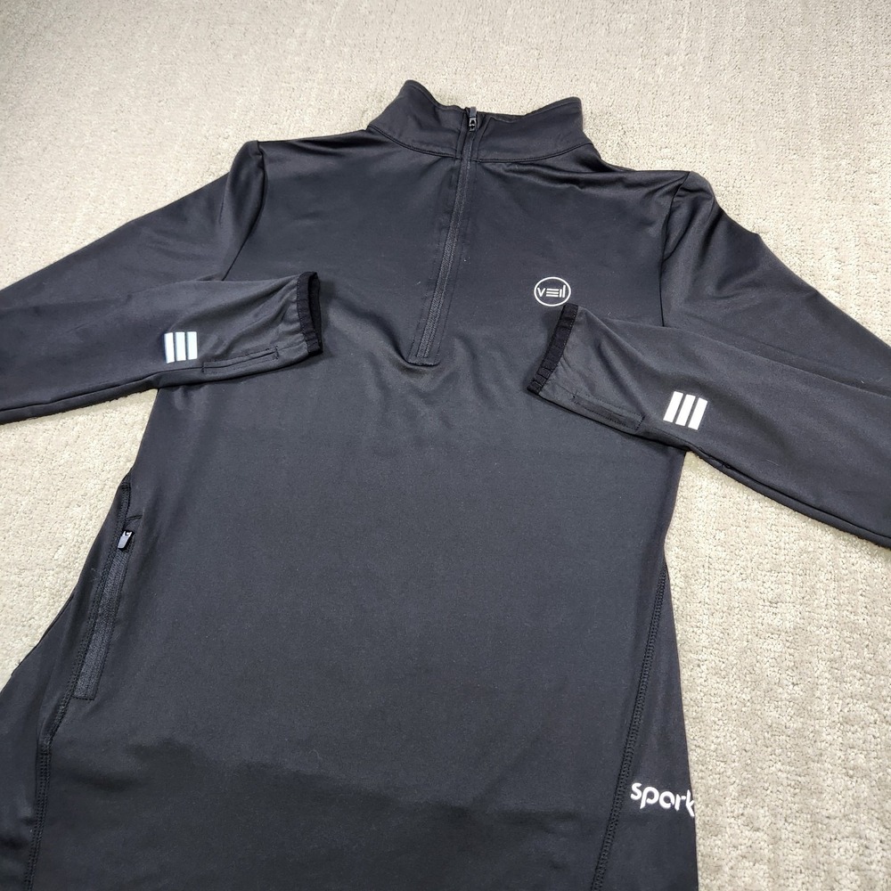 Veil Spark Sweatshirt Womens Small Black‎ 1/4 Zip Performance L/S Pullover Tunic